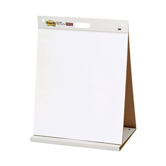 Post-it Super Sticky Tabletop Easel Pad, 20&quot; x 23&quot;, 20 Sheets/Pad, 1 Pad, White Paper, Portable Self Stick Flip Chart w/ Built-in Stand
