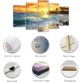 thumbnail image 2 of ZHONGYUTONG Sunset Beach Wall Art 5 Pieces Ocean Waves with Palm Trees Pictures Canvas Prints Seascape Paintings Modern Artwork for Lving Room Office Framed (12"x16"x2 12"x24"x2 12"x32"x1), 2 of 6