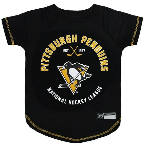 Pets First NHL Pittsburgh Penguins T-Shirt - Licensed, Wrinkle-free, stretchable Tee Shirt for Dogs & Cats