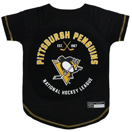 UPC: 0849790076853 | Pets First NHL Pittsburgh Penguins T-Shirt – Licensed Wrinkle-free stretchable Tee Shirt for Dogs & Cats