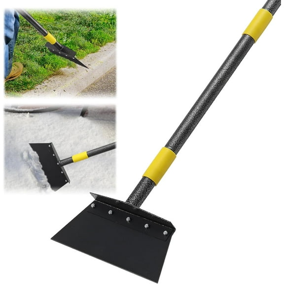 LCOKEIY Garden Cleaning Shovel, 60" Adjustable Multifunctional Flat Shovel Grass Scraper for Weeding,Scraping (2 Blades)