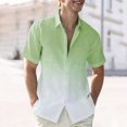 thumbnail image 2 of VSSSJ Men's Button Down Shirts Casual Gradient Print Short Sleeve Shirt Loose Fit Comfortable Fashion Vacation Beach Summer Shirts Green XL, 2 of 6