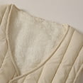 thumbnail image 4 of VNKIDY Women's Outerwear Vests Winter Warm Plush Interior Cotton Padded Vest Solid Color Sleeveless Button Down V Neck Waistcoat For Layering Cold Weather Trendy Outerwear, 4 of 7