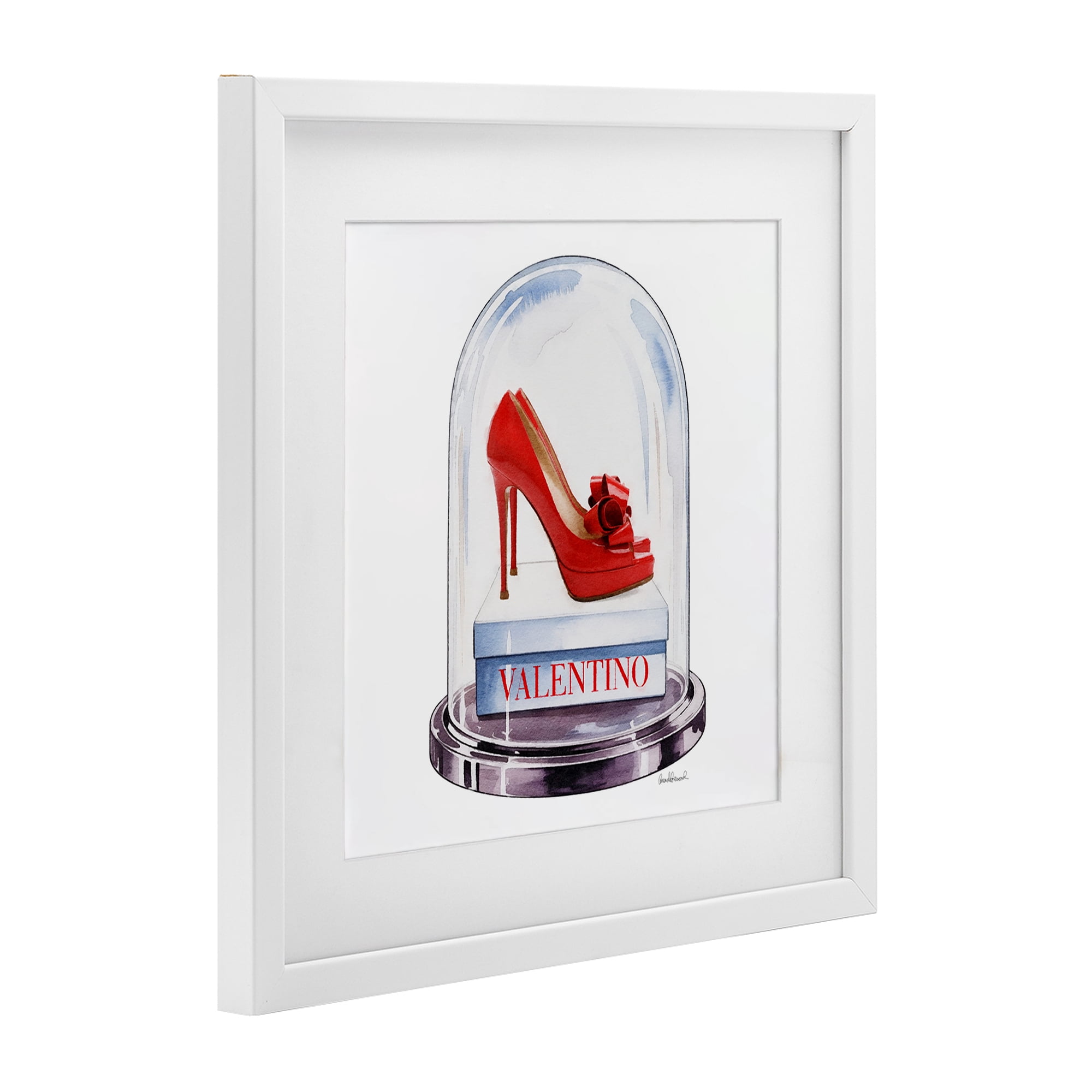 Stupell Industries Red Heels in Bell Jar White Framed Print Under Glass, design by Amanda Greenwood