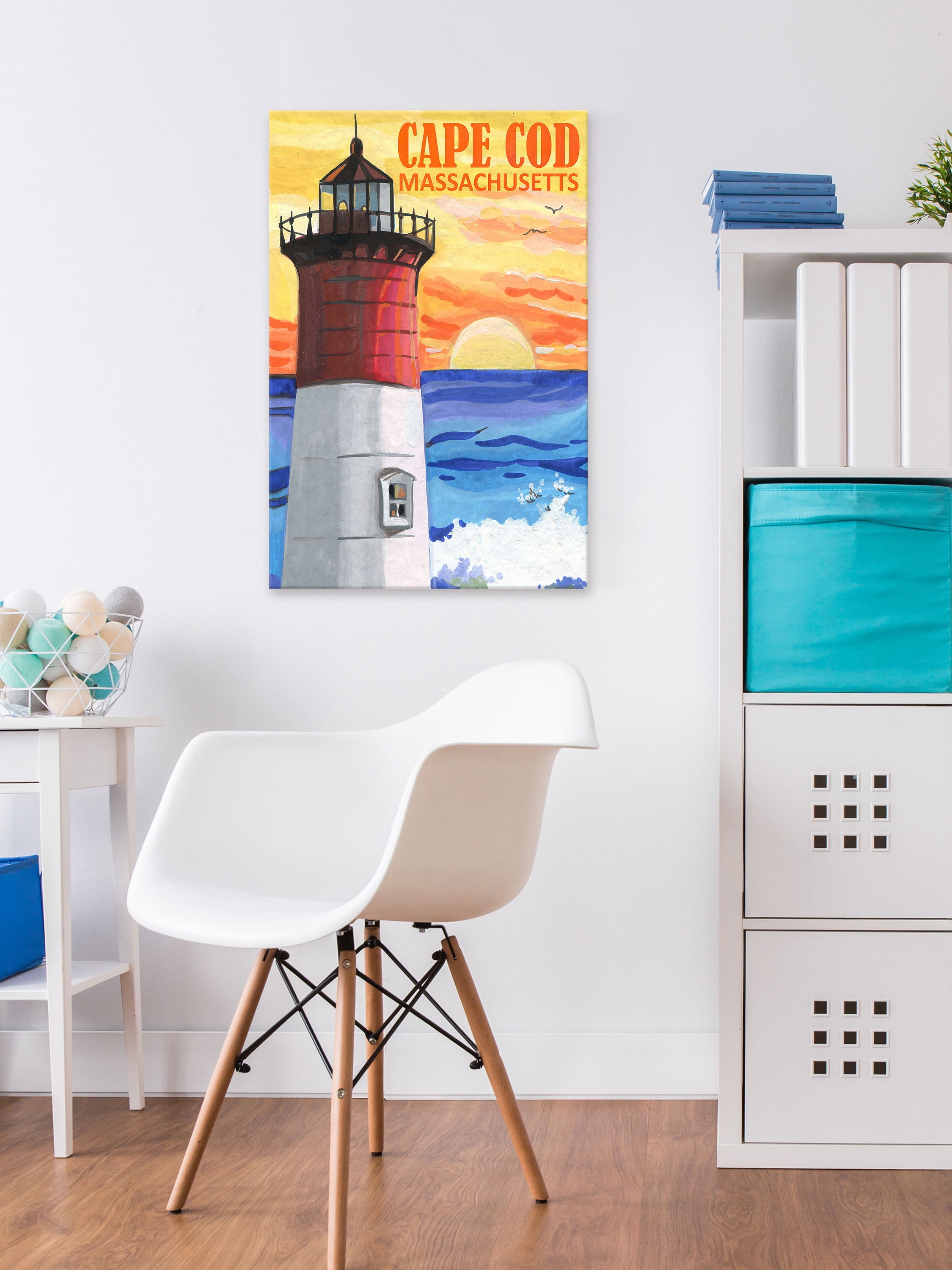 "Cape Cod Lighthouse" Painting Print on Wrapped Canvas