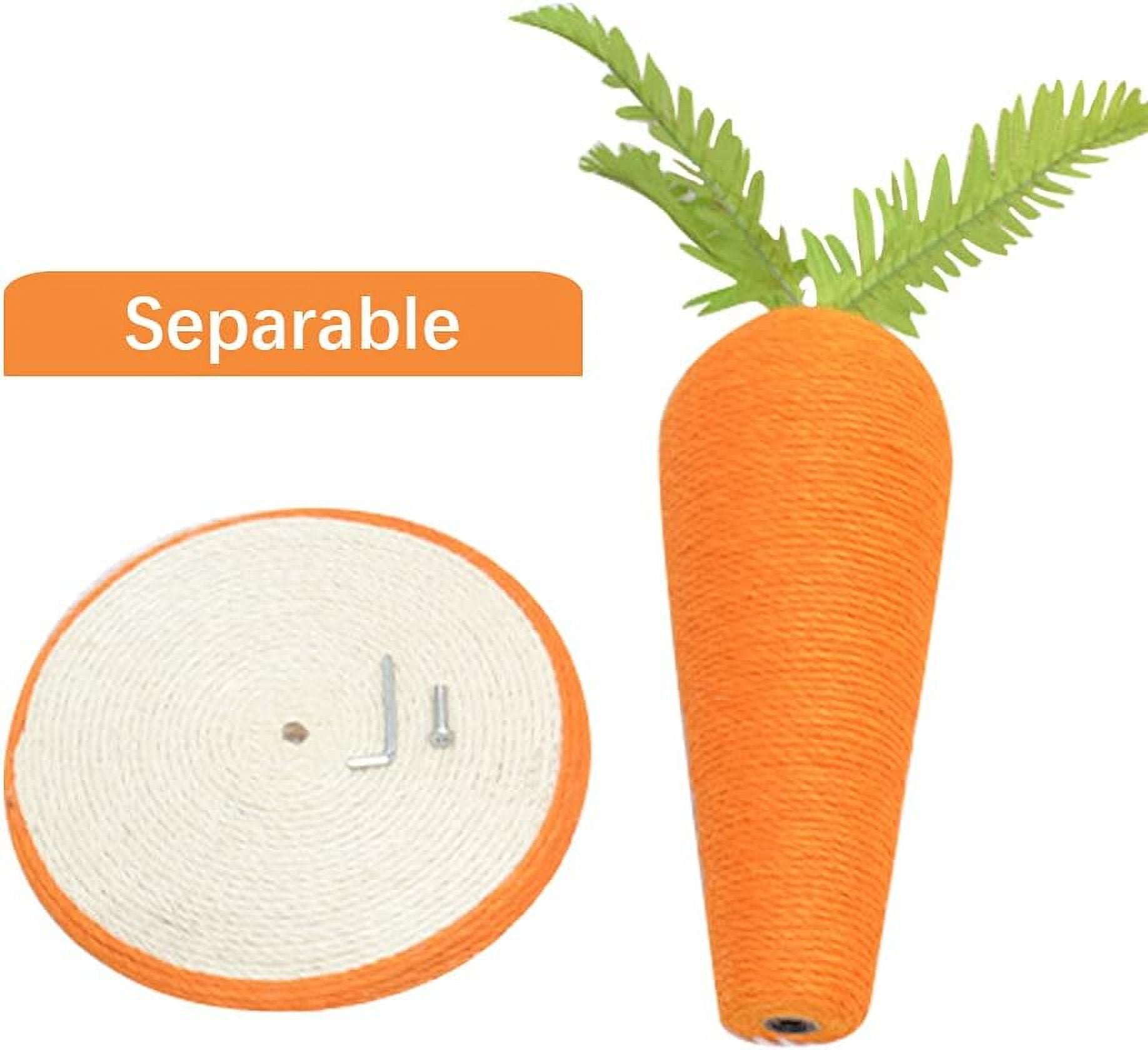 Amgo Cat Scratching Post Sisal Rope Tower Tree Cat Tracking Interactive Toys Cat Climbing Frame Carrot Shape Cat Scratcher Cardboard Pole for Indoor Kitty Young Adult Cats (Large)
