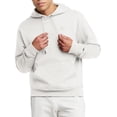 thumbnail image 1 of Sudadera con capucha Champion Powerblend de forro polar a rayas para hombre, blanca, 1 of 7