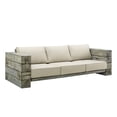 thumbnail image 4 of Modway Manteo Outdoor Patio Sofa Set with Fire Pit Table in Light Gray/Beige, 4 of 9