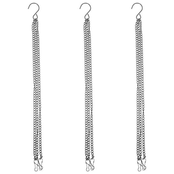 3 Pcs Iron Flower Pot Hanging Chains with Hooks Plant Hanger for Indoor Outdoor Garden Decor