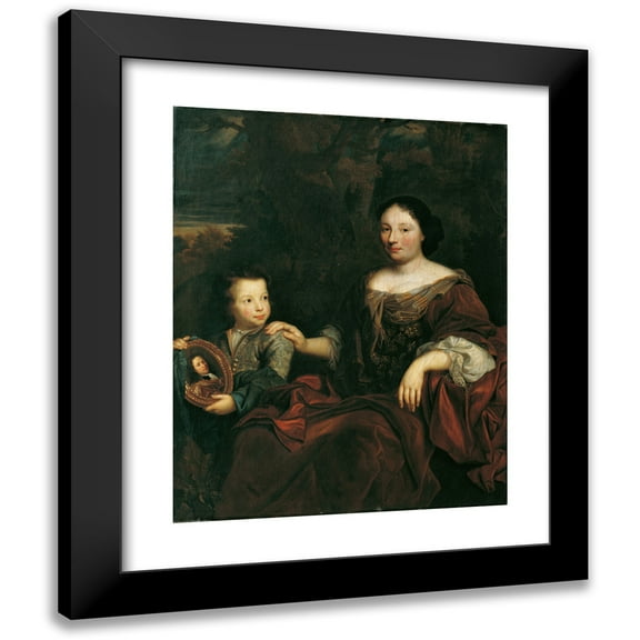 Johann Kupetzky 12x14 Black Modern Framed Museum Art Print Titled - Family Portrait (1700-1725)
