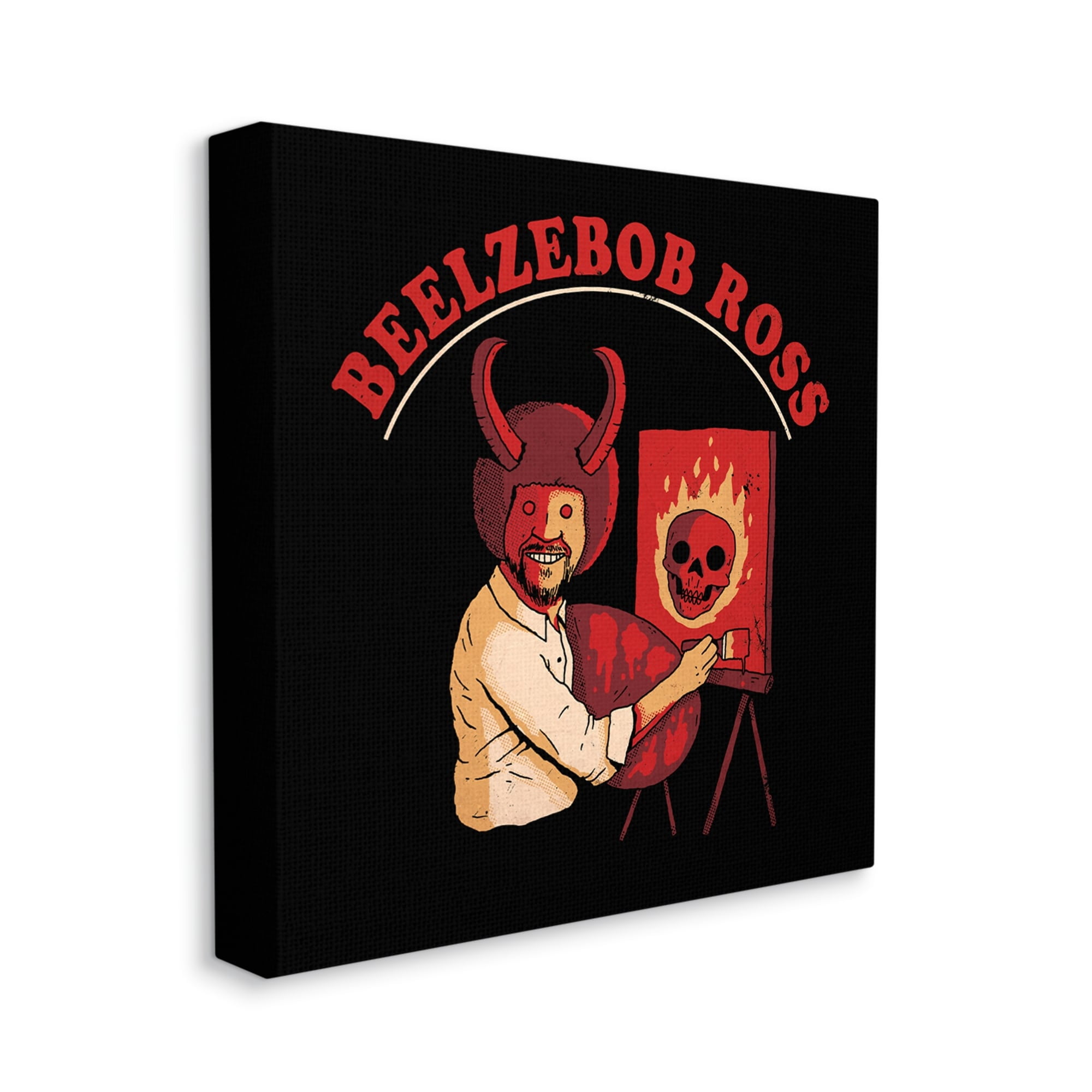 Stupell Industries Beelzebob Ross Text Funny Spooky Painting Easel Canvas Wall Art, 17 x 17, Design by Michael Buxton