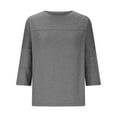 thumbnail image 5 of Jewelreauty Elbow Length Tops for Women Casual Crewneck Basic Tee Shirts Summer Loose Going Out Blouses (S, Gray), 5 of 7
