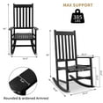 thumbnail image 4 of Hassch Rocking Chair Outdoor, Patio Rocker Chair for Porch, Lawn, Deck, Yard, 385 lbs Capacity, Black, 4 of 9