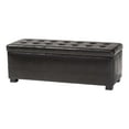 thumbnail image 2 of Baxton Studio Dark Brown Full Leather Storage Bench Ottoman, 2 of 12