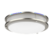 DYMOND 16" LED Ceiling Light Flush Mount Dimmable Brushed Nickel Double Ring