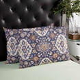thumbnail image 4 of Blue Boho Throw Pillow Cover 16 x 24 Inch Decorative Pillow Cover Farmhouse Neutral Flowers Pattern Aesthetic Lumbar Pillowcase Seasonal Rectangle Cushion Case for Couch Sofa Bed Living Room, 4 of 7