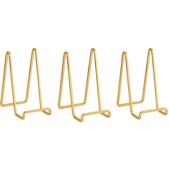 Easel Stand Small, 3 Pack 6 Inch Gold Tabletop Display Stand Iron Holder for Plates, Photos, Books