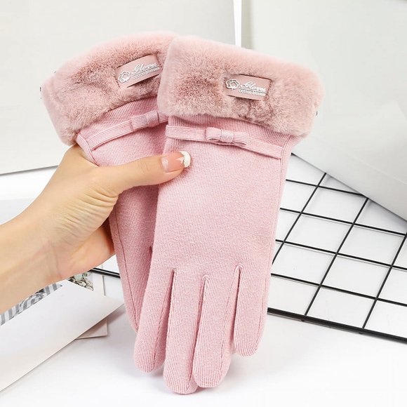 Dvkptbk Winter Gloves Winter Women's Gloves Thickened Warm Plus Fleece Fashion Cycling Windproof Gloves