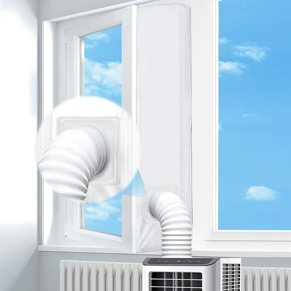TERRALYX Portable AC Window Vent Kit,157inches(400cm) AC Window Seal Kit for Portable Air Conditioner with 100% Airtight Coupler and Filter Fit for Rotating and Tilting Skylight Casement Windows