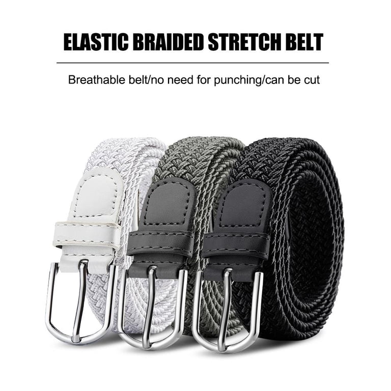Elastic Stretch Canvas Belt with Circle Buckle, No-Hole Design Elastic Belts for Men - Stretch Canvas No Metal Plastic  main image 2