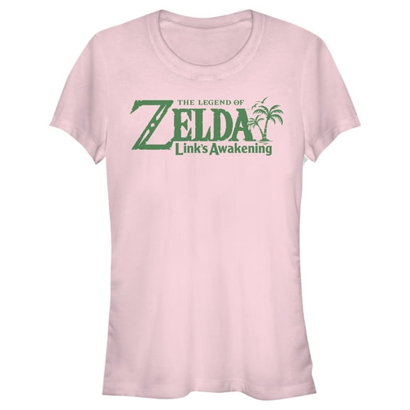 Junior's Nintendo Legend of Zelda Link's Awakening Palm Logo Graphic Tee Light Pink Medium