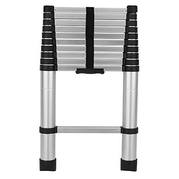 RecPro RV Aluminum Telescoping Ladder | Collapsible Extension Ladder (10.5 F) Silver