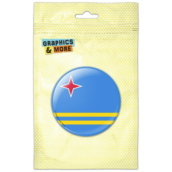 Aruba National Country Flag Pinback Button Pin Badge