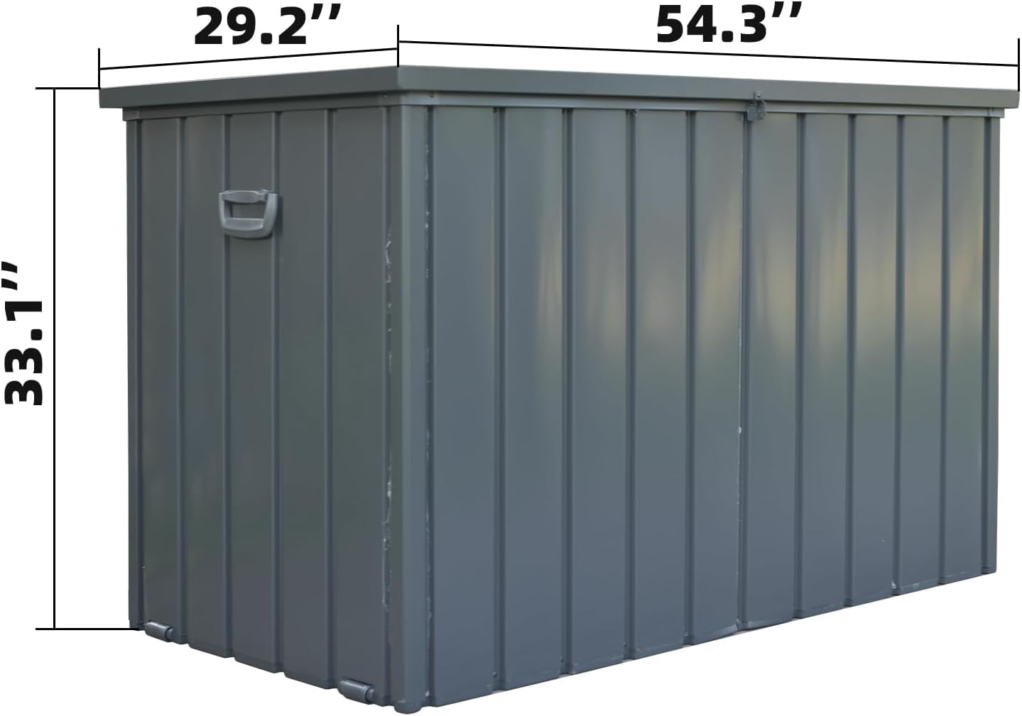 TOTAL Outdoor 200 Gallon Outdoor Deck Box,Waterproof & Rodent-Proof Steel-Reinforced Deck Container,Hydraulic Safety Lid with Lock,Patio, Garden, Pool Equipment Organizer,Dark Gray