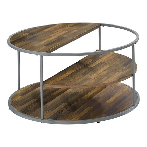 Furniture of America Marquesa Contemporary Wood Round Coffee Table in Gray