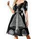thumbnail image 1 of Vestido de manga corta con dibujo de Aspidonia de Haeckel, ropa de mujer, vestido de noche elegante de Corea., 1 of 8