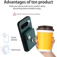 thumbnail image 6 of Case for Google Pixel 9 Pro XL Case with Card Holder Magnetic Clasp Flip Folio with Ring Stand Sturdy Dual Layer Shockproof Leather Wallet Cover for Google Pixel 9 Pro XL Green YBK, 6 of 16