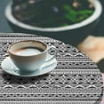 thumbnail image 2 of Ambesonne Ethnic Fitted Round Tablecloth, Geometric Black White, 36"- 40" Diameter, Black White, 2 of 5