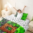 thumbnail image 3 of Castle Fairy Pixelated Miners Letter B Twin Bedding for Kids,Gaming Blocks Duvet Cover Set,2pcs,No Comforter, 3 of 6
