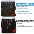 thumbnail image 6 of LELINTA 4PCS Clip in Long Soft Glam Waves Thick Hairpieces 20 inches Dark Brown to Chestnut Hairpieces Fiber Thick Double Weft Hair Extension Full Head Hairpiece for Women, 6 of 7