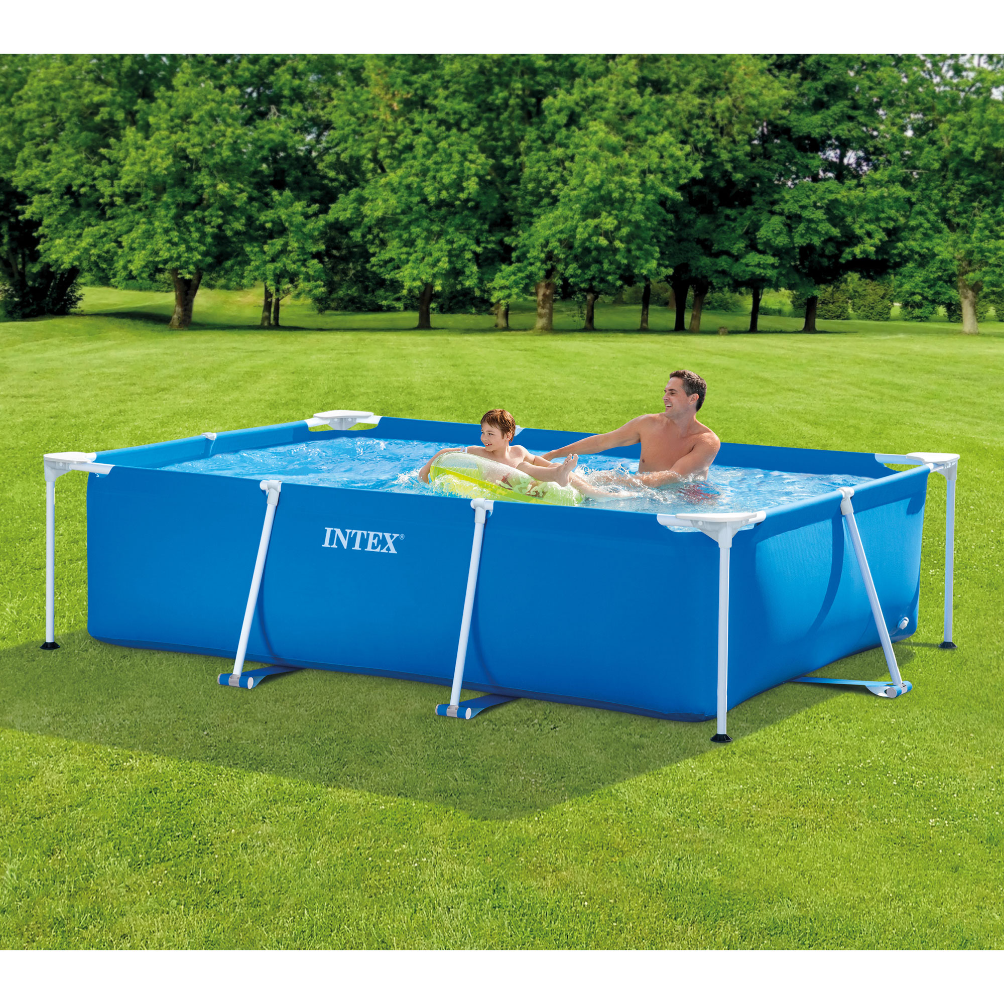 Intex 8.5ft x 26in Rectangular Frame Above Ground Swimming Pool, Blue - image 4 of 11
