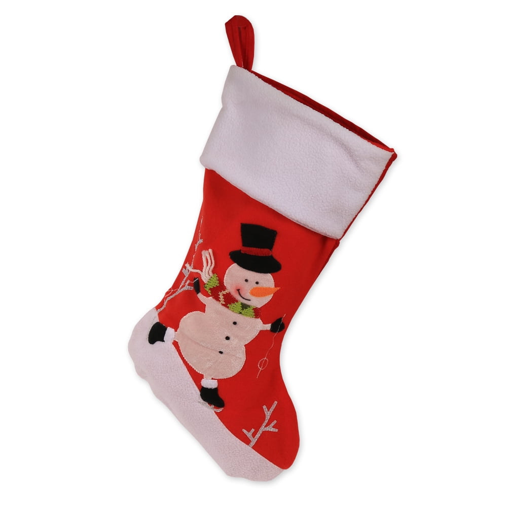 Ice Skating Snowman Christmas Stocking