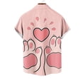 thumbnail image 3 of guisaled Mens Valentines Day Button Up Shirt Short Sleeve Hawaiian T Shirts Cute Cat Heart Graphic Tops Casual Beach Vacation Shirt, 3 of 4