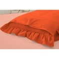 thumbnail image 3 of 2 Piece Ruffle Solid Orange European Pillow Shams, (European 16X16 Pillow Cover), 100% Egyptian Cotton, 800 Thread Count, European Size, 3 of 3