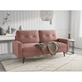 thumbnail image 2 of Pemberly Row Contemporary 70" Square Arm Velvet Sofa in Rose, 2 of 7