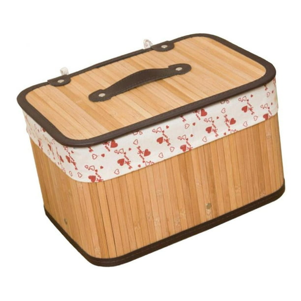 Cesta de almacenamiento de tejido Caja de almacenamiento de juguetes de de bambú con tapa Style02 Estilo02 Zulema Cesta de almacenamiento de bambú