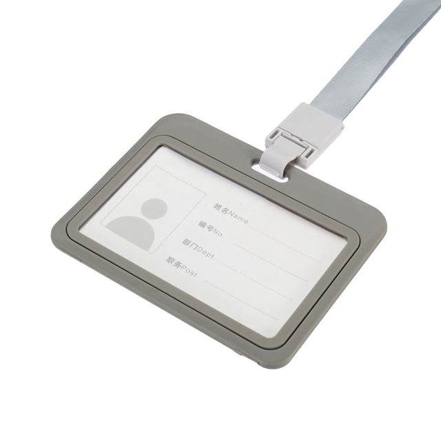 Unique Bargains ID Badge Holder, Horizontal Clear Window, with Lanyard, 1 Count