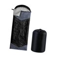 thumbnail image 4 of Saco de dormir para exteriores, cálido saco de dormir para acampar, funda portátil de 87 x 32 pulgadas con Negro y gris, 4 of 9