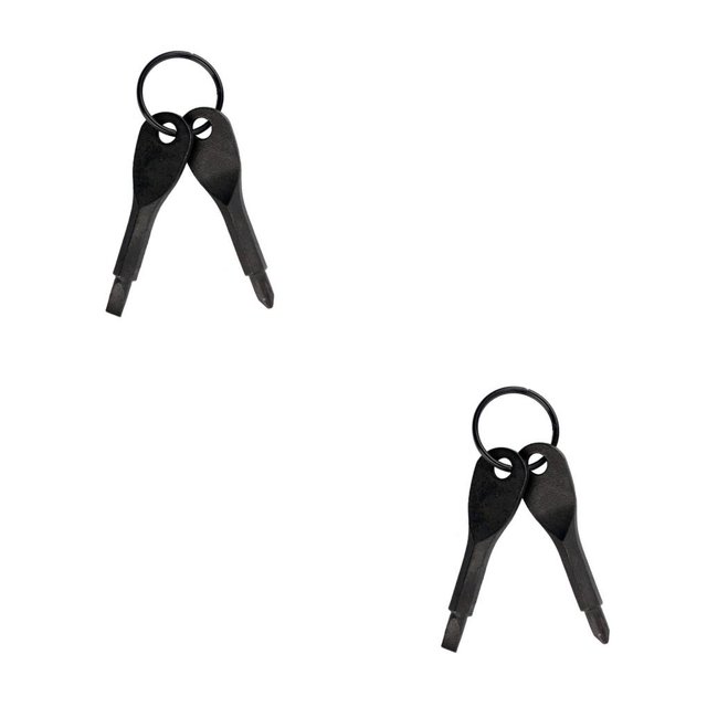 Naiovety Destornillador multifunción Mini EDC, destornillador ranurado con forma de llave de acero inoxidable, herramienta de reparación de Negro 2piezas