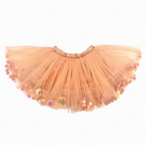 Godom Toddler Girls Puff Ball Tutu 6M-4T Layered Princess Birthday Dresses Rainbow Ballet Tulle Skirt,Khaki