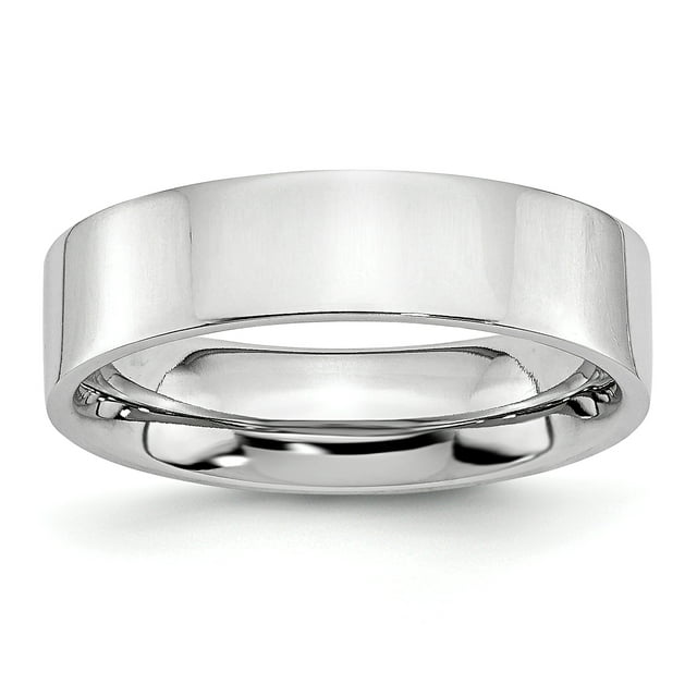 Cobalt Flat Polished 6mm Band Ring 9 Size