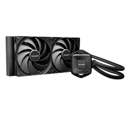 bequiet! PURE LOOP 3 280mm Black CPU liquid cooler for heavily overclocked systems, 2x Pure Wings 3 PWM high-speed fans, Daisy chained PWM fans, PWM pump features 6-pole motor with 3 phases BW028