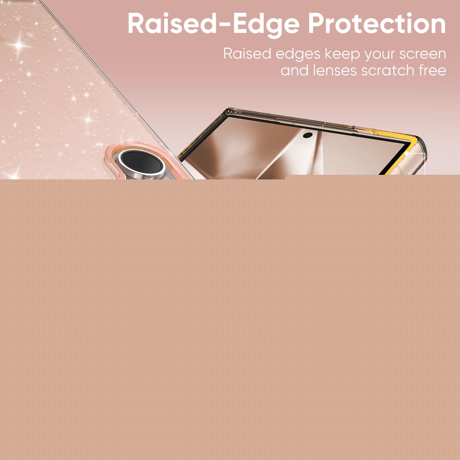 thumbnail image 5 of Allytechgroup Glitter Bling Case for Samsung Galaxy S25 Ultra, [Non-Yellowing] [Four Corners Drop Protection] Soft TPU Bumper Shockproof Slim Lightweight Translucent Cover for Women Girls, Gold, 5 of 8