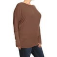 thumbnail image 2 of MOA COLLECTION Women's Plus Size Dolman Sleeve T-Shirt – Casual Solid Color Top, 2 of 4