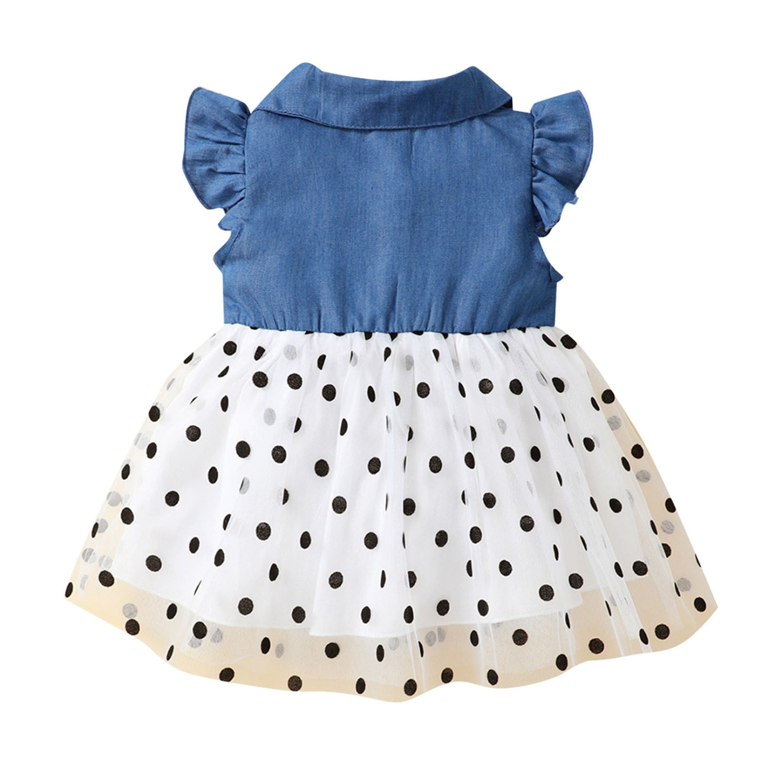 Big Kid Girl Dress plus Size First Dress Toddler Infant Kids Baby Girls Summer CowChild Small Flying Sleeve Stitching Wave Dot Print Girls