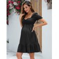 thumbnail image 6 of Maternity Dress Women's Maternity Dresses A Line Sweetheart Neck Ruffle Flowy Mini Boho Maternity Dress for Wedding Guest, 6 of 9